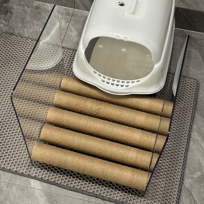 High-Sided Litter Box to Prevent Litter from Being Spread, Reduces Litter Splashing, Cat Toy, Scratching Post for Cats to Sharpen Their Claws