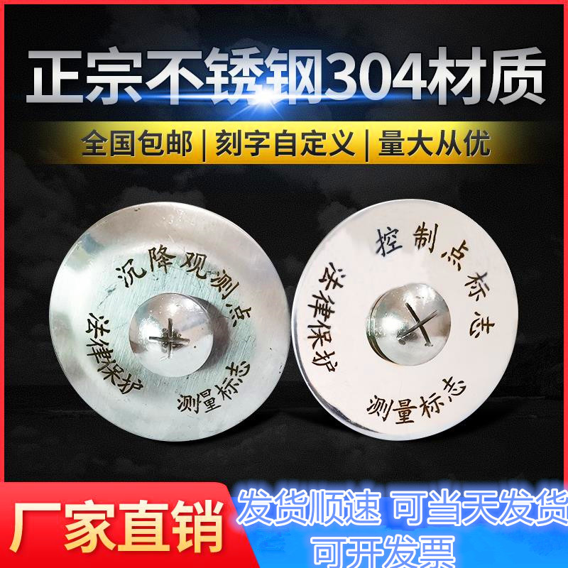 Stainless steel settlement observation point GPS control point Benchmarking point Displacement observation point mark measurement mark measuring nail