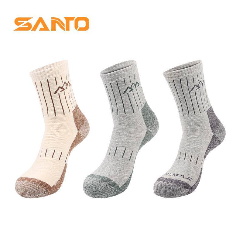 Shantuo outdoor hiking socks sports sweat-wicking quick-drying socks travel hiking warm mid-tube socks men's winter