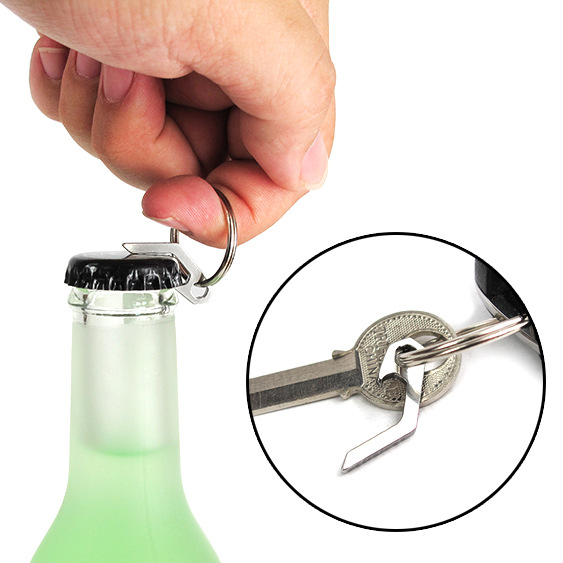 Creative outdoor equipment EDC mini bottle opener Can opener box cutter Multi-function tool Hexagonal keychain