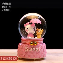 Hello Kitty crystal ball toy keiti cat music box Dancing little girl birthday gift kaiti Cat music box