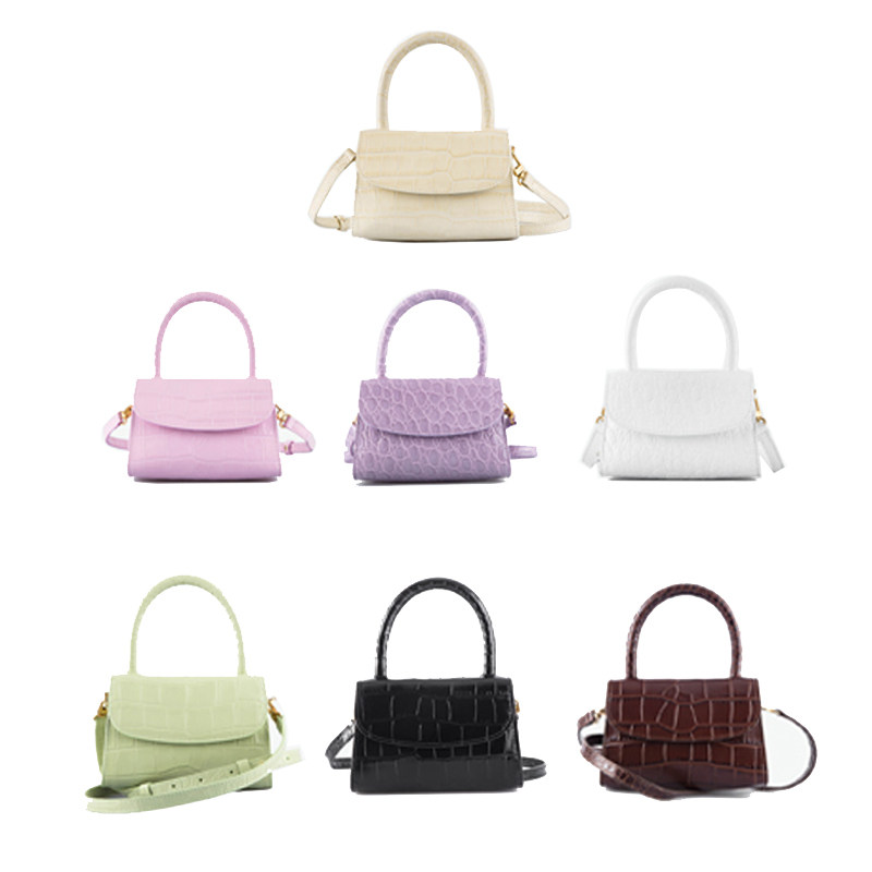 BY FAR embossed crocodile thread carrying satchel MINI 16 * 7 * 11CM MINA Spain