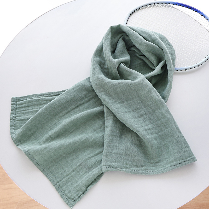 Sports Towel Pure Cotton Double-Layer Gauze Lightweight Sports Towel Running Gym Extended Sweat Towel Cycling Wrist Towel