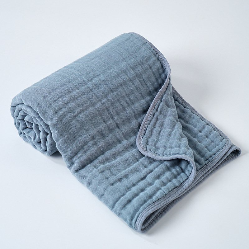 Newborn Six-Layer Gauze Bath Towel Baby Swaddle Blanket Birth Bath Towel Amazon Plain Weave Fine Gauze