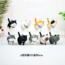 Simulation cat super cute new product full transparent cat toy set Bell doll ornaments children toy cat gift