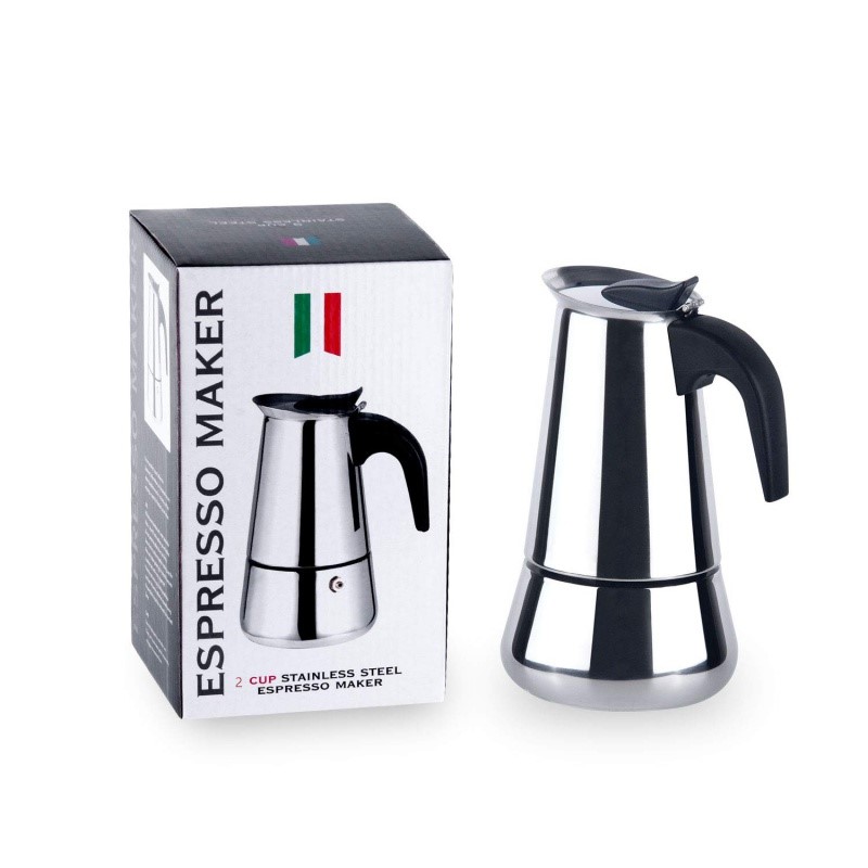 Net red thickened stainless steel Mocha coffee pot Coffee Mocha pot with white small electric heating furnace optional household