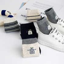 Childrens socks autumn and winter pure cotton thickened boys 3-5-7-9-10-12-15-year-old boy Middle School boy Spring and Autumn