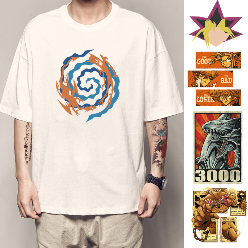 Sui Yui Yu-Gi-Oh T-Shirt Wato Game Blue Eyes White Dragon Short Sleeve Dark Master Clothes Giant God Soldier Peripheral
