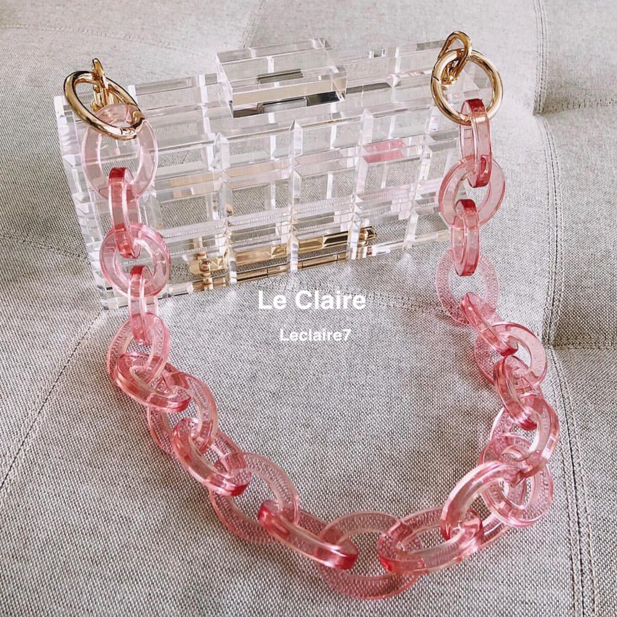 Lafshar lucite transparent acrylic chain single shoulder 100 lap fashion woman bag small square bag inclined satchel