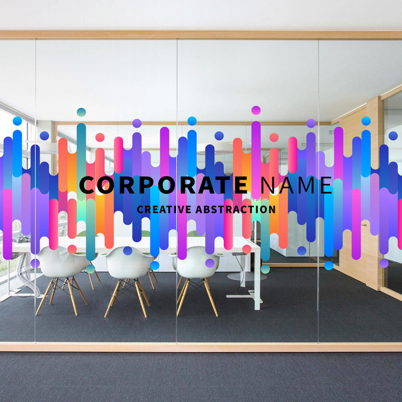 Jump double-sided color art decoration glass partition wall electrostatic tape decoration transparent sticker logo can be customized