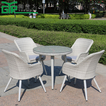 Outdoor table and chairs Garden Balcony Table and chairs Combined courtyard open roof plastic wood sunscreen rattan sunscreen