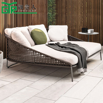 Outdoor Fujii Outdoor Rattan sofa Living room Leisure Double trio Nordic Sofa Outdoor Patio Cane Tea Table