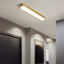 All copper led long Strip balcony ceiling lamp post modern minimalist corridor aisle light tricolor light luxury Entrance Light