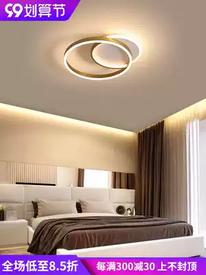Golden bedroom lights LED round ceiling lights living room lights simple modern warm romantic room lights Nordic lamps