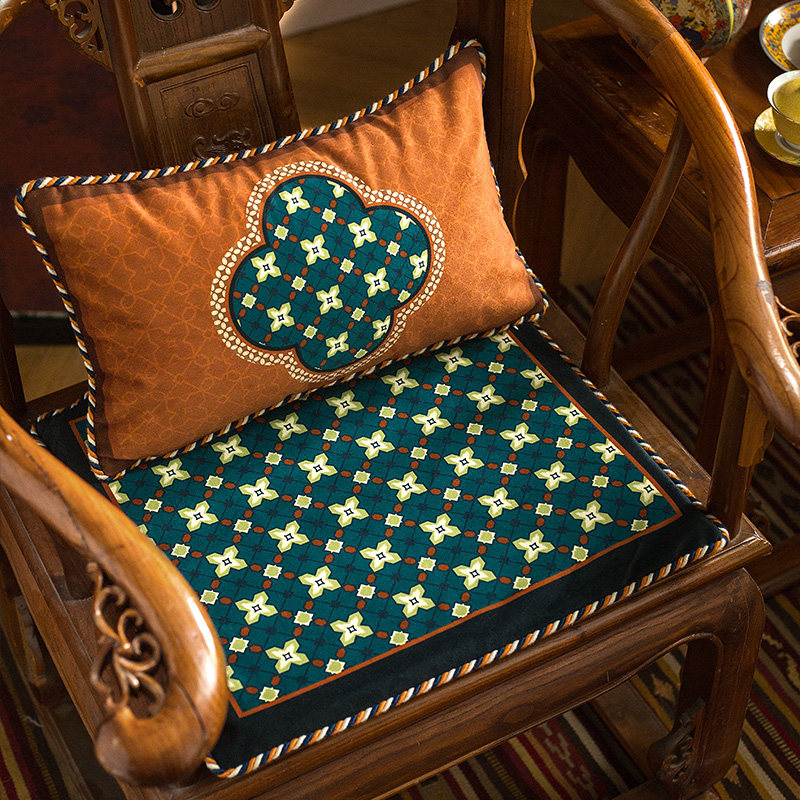 Atmosphere sense new Chinese mahogany armchair seat cushion Taishi chair cushion Chinese style four seasons universal custom thickened Meiyin