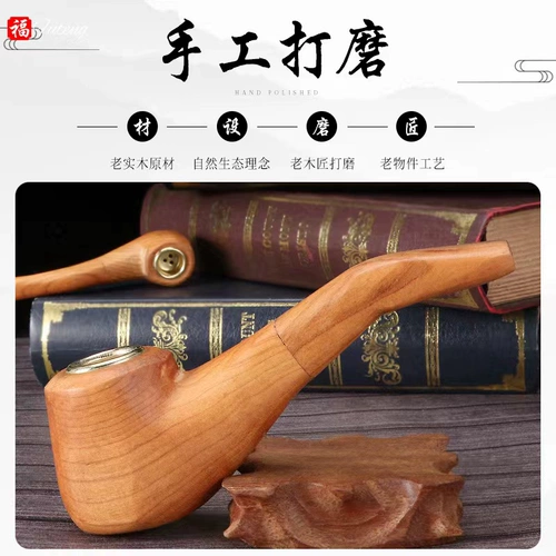 Старомодная портативная курительная трубка ручной работы, деревянный мундштук