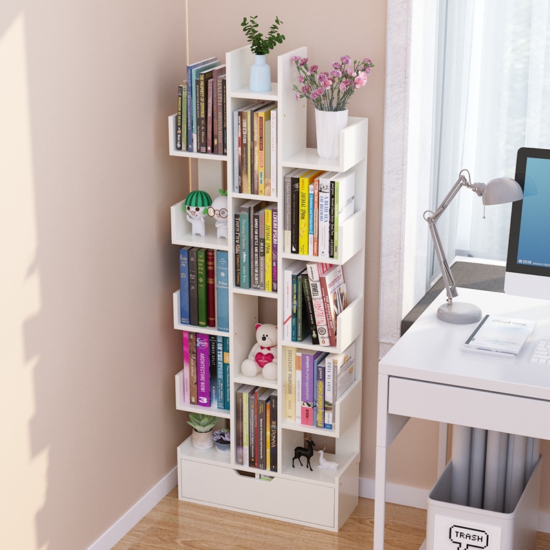 Bookcase shelve floor leaning against wall treetop small living room bookcase children's containing layer shelf minimalist for modern home