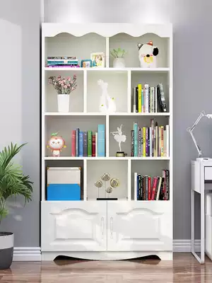 Book cabinet floor rack solid wood living room with door students home simple children's bookshelf multi-layer Storage bookcase