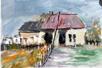 Hand-painted manuscript gouache painting landscape sketching semi-finished realistic whole field flick clearance shopkeeper Mark brush