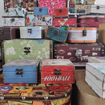 Solitary products collection-European and American retro old country style suitcase antique box hand decoration storage box decoration