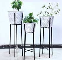 French countryside pastoral gardening decoration designer New Iron White Flower bucket flower pot flower holder 3 sets