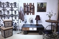 Export European and American designers new furniture foreign trade retro wooden iron tea table table cabinet screen sitting stool flower stand