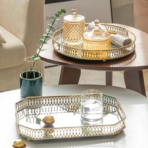 Large collection of solitary products-simple and exquisite glass mirror tray retro home accommodation plate decoration