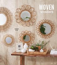 Lonely product collection-Foreign trade retro big brand decorative mirror imitation old carved wooden hanging mirror iron dressing mirror