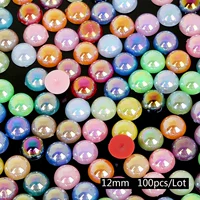 12 -миллиметровый смешанный цвет половины имитация около 100 жемчугов