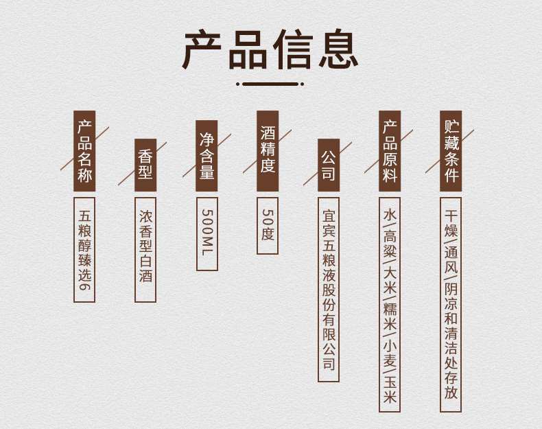 【五粮液】股份50度五粮醇臻选6500ml*6瓶