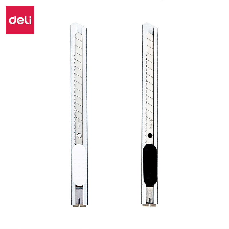 Deli 30-degree art knife small knife wallpaper paper unpacking knife multifunctional stainless steel hand knife paper cutting knife piece art student pencil sharpener holder telescopic knife film special knife