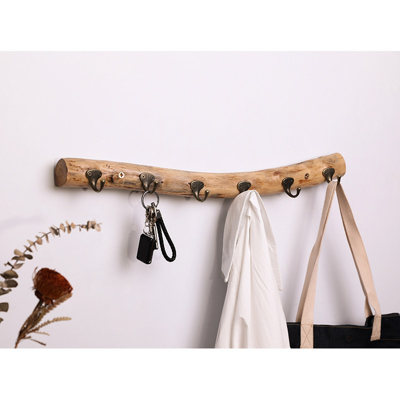 Retro Creative Genguan Decoration Hook Entrance Door Rear Wall Key Clothes Wall Hanging Clothes Hanger Wood Hanging Clothes Hook
