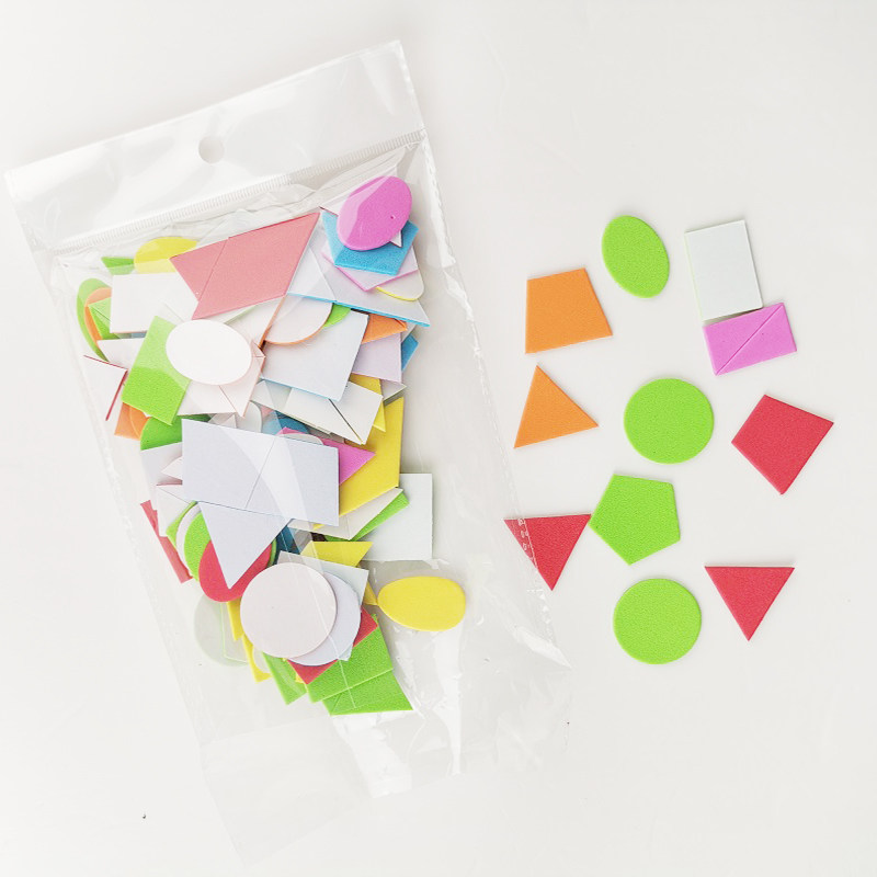 EVA colored geometry graphics with back rubber patches painted kindergarten children's hand diy sponge sticker