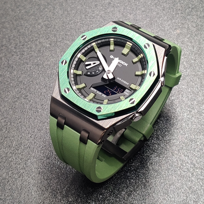 Suitable for Casio Ga2100/2110/B2100 Farmhouse Oak Offshore Modification Kit Steel Case Fluorine Rubber Strap