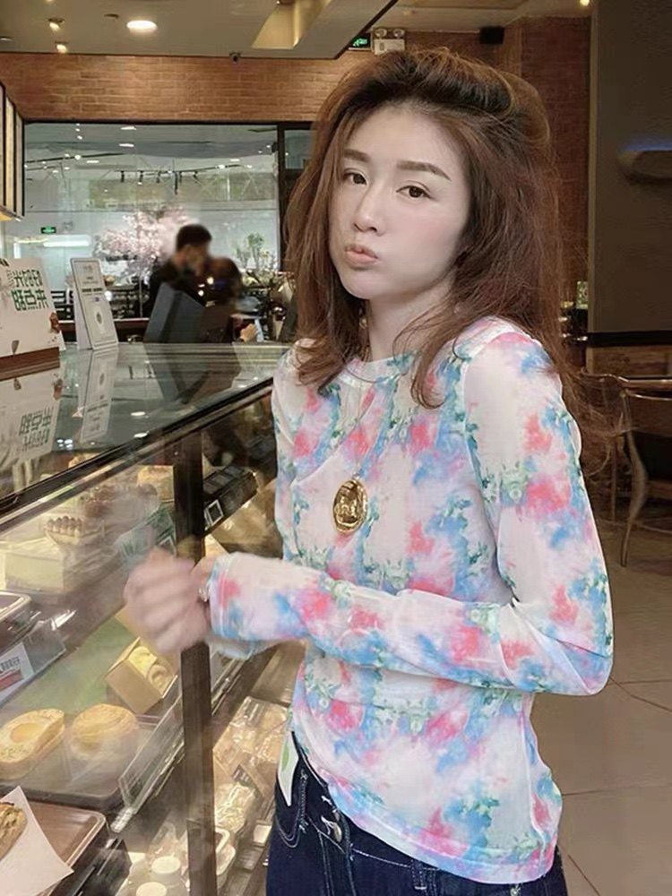 Tie-dye bottoming net shirt 80-140 catties 39 9