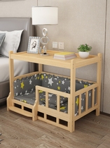 Cat House Dog Bed Double Floor Solid Wood above and below Ground Summer Teddy Bear Wooden Dog Bed Pet Bed Wood