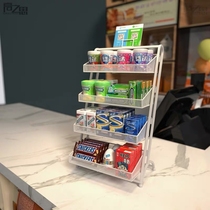 Show Rack Bar Desk Collection Silver Desk Front Small Shelves Chewing Gum Pharmacies Convenience Store Supermarket Snack products display shelves