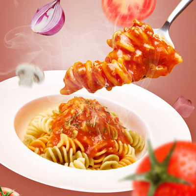 【拍2件29.8】意大利星级三色螺旋意面