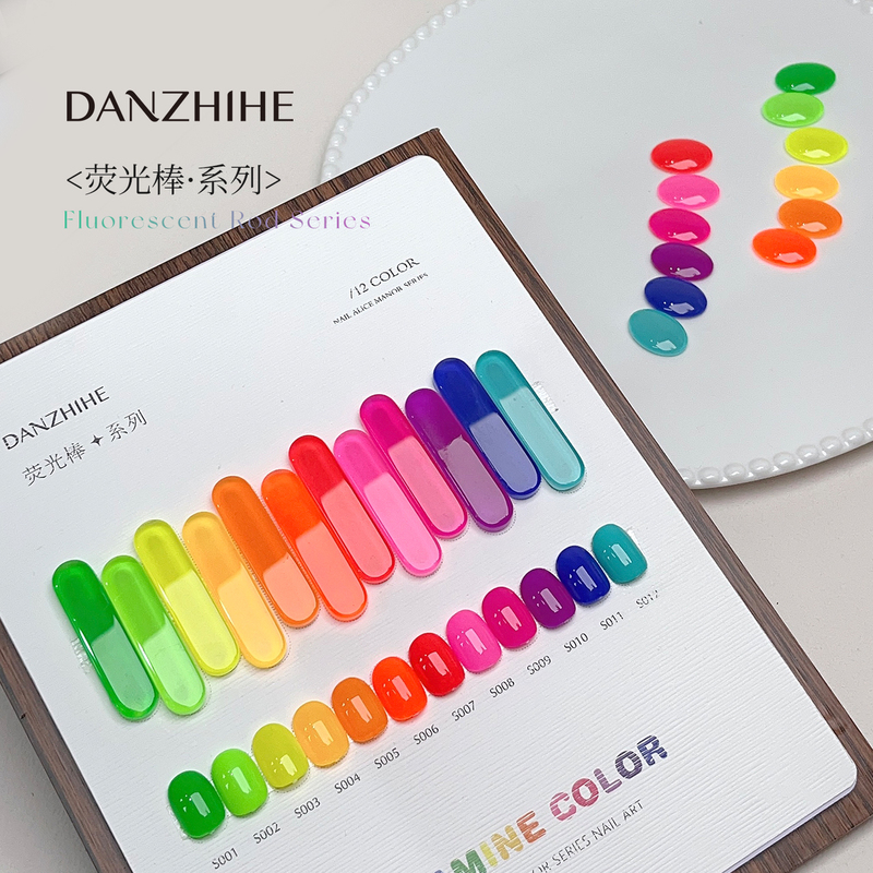 Danzhihe Fluorescent Stick Dopamine Style Nail Polish Bright Gel Summer Colors Nail Art 12 Colors Candy Fluorescent Colors Danzhihe Fluorescent Stick Dopamine Style Nail Polish Bright Gel Summer Colors Nail Art 12 Colors Candy Fluorescent Colors