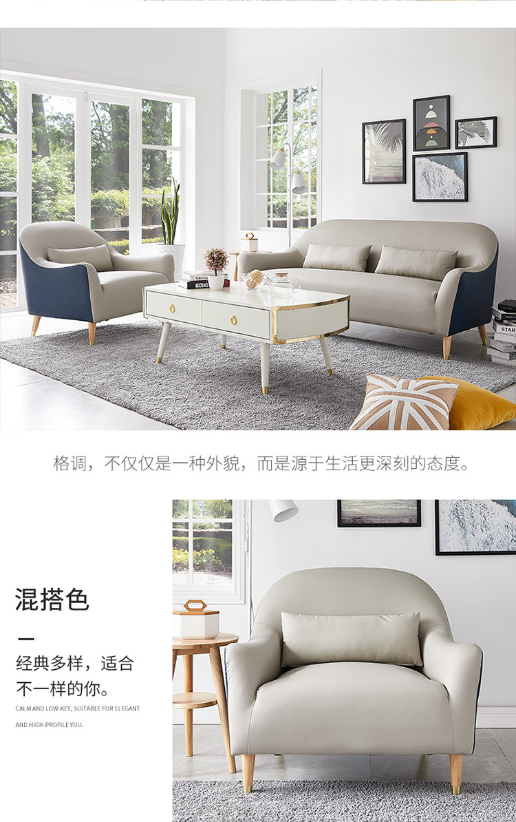 Bắc Âu đen retro nhà đôi da ba người sofa da màu xanh kết hợp căn hộ nhỏ đơn giản hiện đại - Ghế sô pha sofa giường thông minh