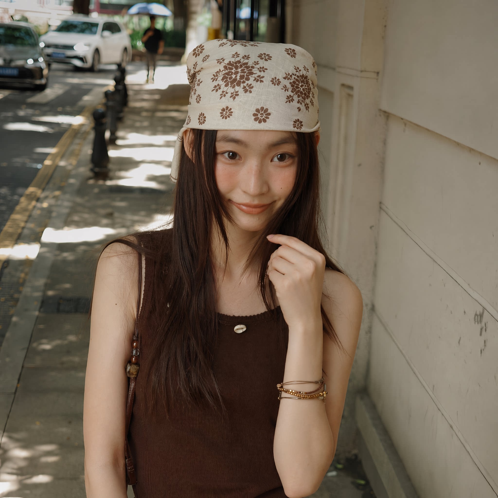 American retro headband, women's handbag, small square scarf, silk scarf, hairband, women's 2026 new street dance hip-hop Y2K headwear