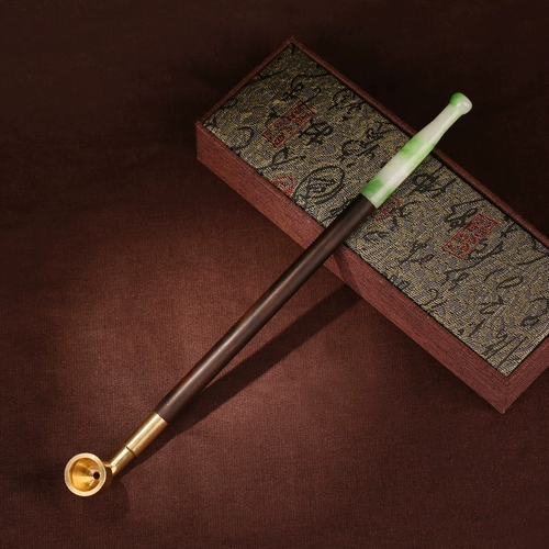 Расширенный дизайн ручной работы старый нефрит черный дерево деревянный стержень сухой дым сумки старой в стиле чистого медного подарка