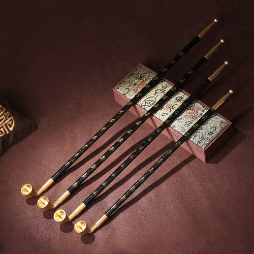 Длинная медная старомодная курительная трубка ручной работы, 50см