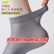 Wire Socks Men Silk Socks Abrasion Resistant Wire Socks Summer Thin air Breathable Business Deodorant Male Socks Mid-Cylinder Ultra Slim Socks