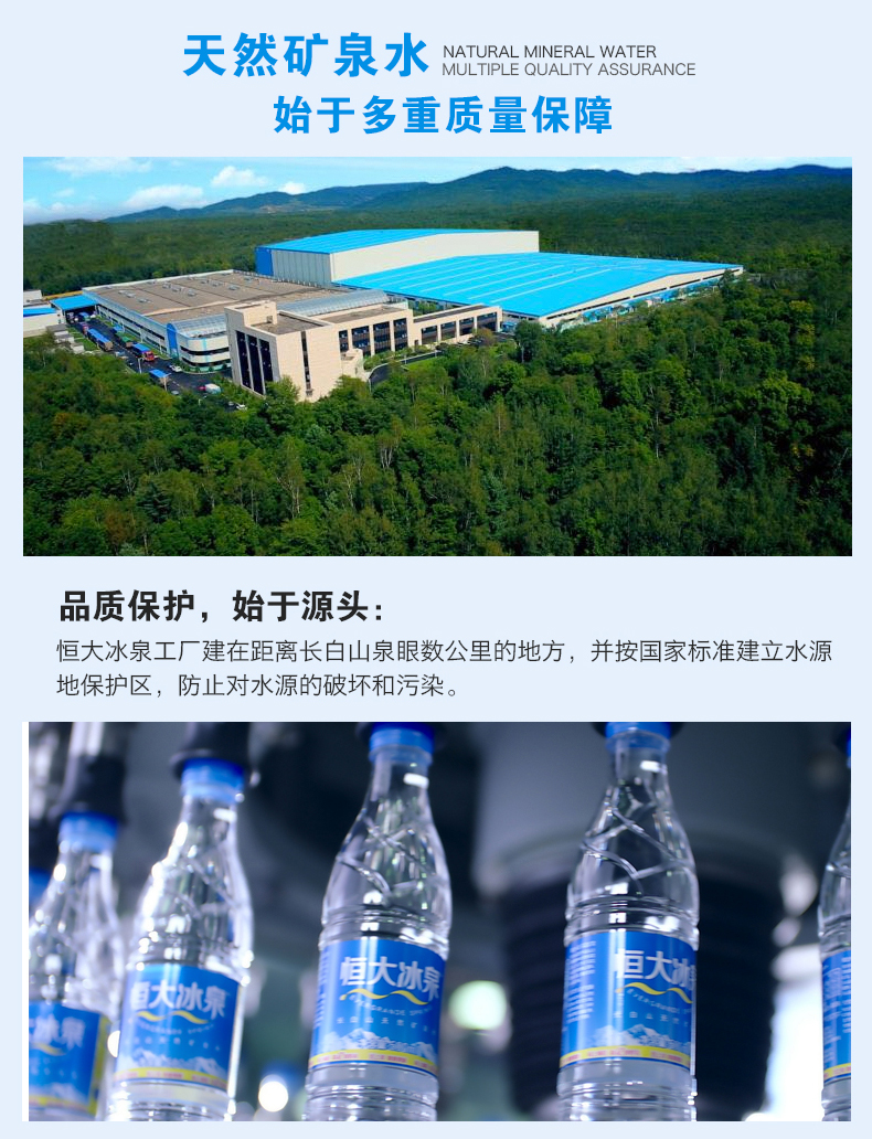 恒大冰泉 长白山天然弱碱性矿泉水 1.25L*12瓶 图5
