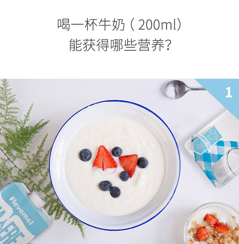 荷兰 风车牧场 脱脂高钙纯牛奶 1L*12盒 图6
