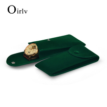 Dao Baoni New flannel creative snap watch storage bag portable watch protection storage bag dark green