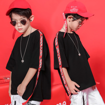 Childrens hip-hop t-shirt hip-hop performance suit suit dance suit summer loose boys Korean version handsome practice clothes tide