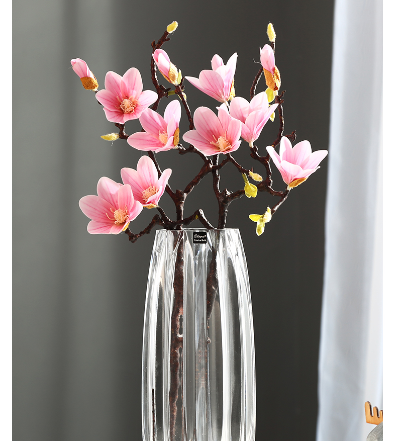 Sáng tạo chai thủy tinh lớn màu trong suốt văn hóa nước phong phú tre lily tăng hoa hồng dọc phòng khách cắm hoa - Trang trí nội thất những vật trang trí nhà đẹp