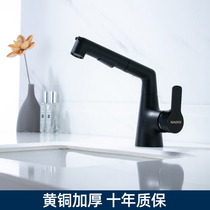 Germany Nadis black pull-out basin Hot and cold faucet Basin Hand wash basin washable hair All copper faucet